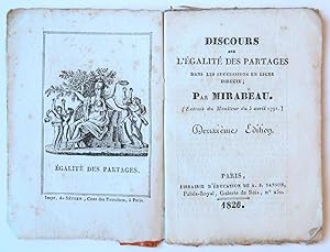 Discours sur l'egalite de partages dans les successions en ligne directe, 2e ed., Paris, Sanson, ...