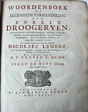 [Natural history, Botany, 1743] Woordenboek of algemeene verhandeling der enkele droogeryen (.) i...