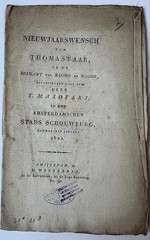 [New Year Wishes, 1816-1850] Nieuwjaarswensch van Thomasvaar, op de bruiloft van Kloris en Roosje...