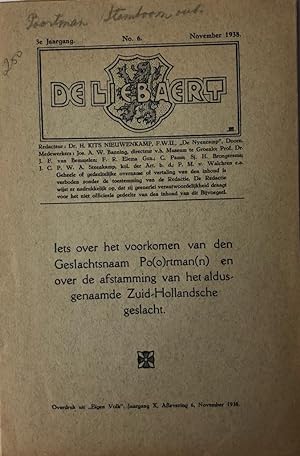[Geneology 1938] Iets over het voorkomen van den geslachtsnaam Po(o)rtman(n) (Poortman, Portman) ...
