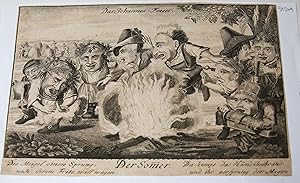 [Antique print, etching] Das Johannes Feuer / Der Som[m]er, published ca. 1750.