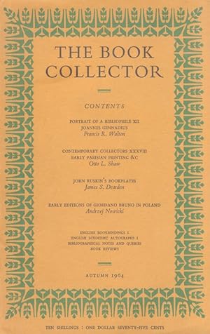 "Book (The) Collector". Volume 13, N° 3. Contents: "Portrait of a Bibliophile XII" (Joannes Genna...