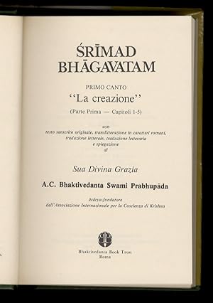 Srimad Bhagavata primo canto "La creazione" [.] Con testo sanscrito originale, translitterazione ...