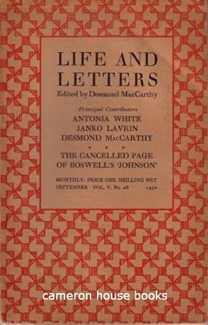 Life and Letters, edited by Desmond