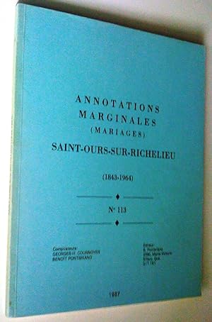 Annotations marginales (mariages), Saint-Ours-sur-Richelieu (1843-1964)