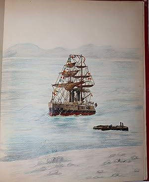 Album of Die-Cuts Worked into Colored Pencilled Background Illustrations