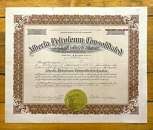 Alberta Petroleum Consolidated stock certificate