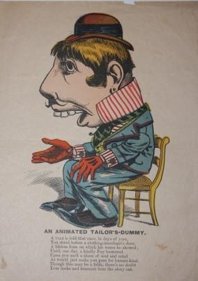 Humorous Mid-Nineteenth Century Vinegar Valentine "An Animated Tailor's-Dummy"