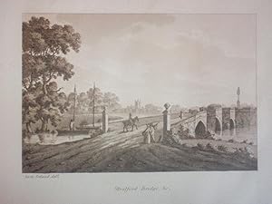 A single original sepia aquatint Illustrating Stratford Bridge. Published for Samuel Ireland in 1...