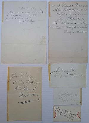 Collection of six signatures and autographed notes