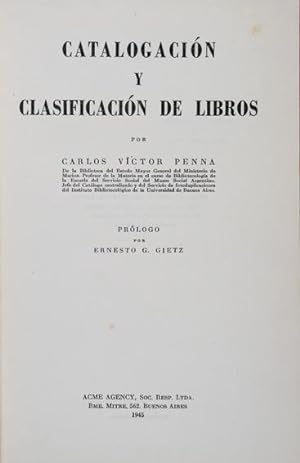 Catalogación y Clasificación de Libros