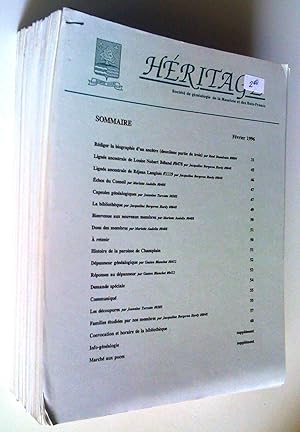 Héritage, Société de généalogie de la Mauricie et des Bois-Francs (36 numéros)