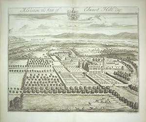 Original Engraved Antique Print Illustrating a Birdseye View of Alveston in Gloucestershire, The ...