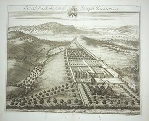 Original Engraved Antique Print Illustrating a Birdseye View of Sneed Park in Gloucestershire, Th...