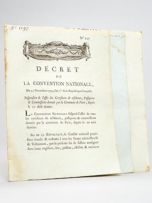 [ 3 décrets de la Révolution Française sur les certificats ] Décret de la Convention Nationale du...