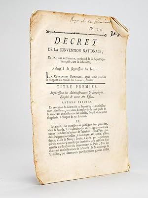 Décret de la Convention Nationale , du 17e. jour de Frimaire, an second de la Rpublique Française...
