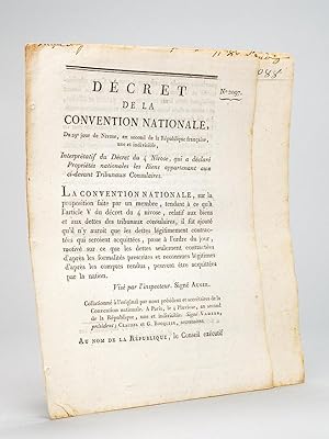 [ 2 décrets de la Révolution Française sur les Tribunaux consulaires ] Décret de la Convention Na...