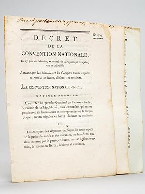 [ 3 décrets de la Révolution Française sur les Marchés Publics ] Décret de la Convention National...