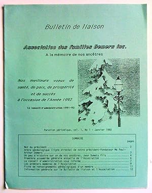 Bulletin de liaison. Association des familles Demers Inc. À la mémoire de nos ancêtres, vol. 1, n...