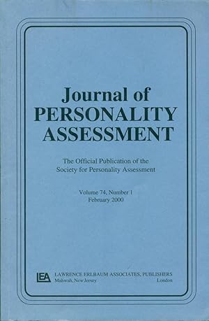 JOURNAL OF PERSONALITY ASSESSMENT : Feb 2000, Volume 74, No 1