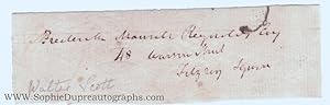 Autograph address not signed (Sir Walter, 1771-1832, Novelist & Poet)