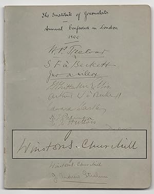 Autograph booklet from the September 1900 Institute of Journalists annual conference in London, s...