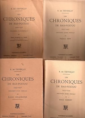 Les Chroniques du Bas-Poitou : 4 volumes : 1929-1930 Préface de René Pichard du Page + 1931-1932 ...