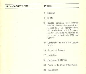 Centenário da morte de Cesário Verde & Na morte de Borges [in Livros de Portugal. Boletim Bibliog...