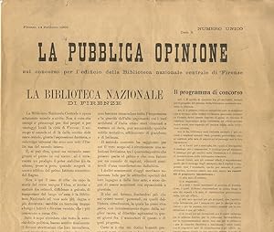 PUBBLICA (LA) Opinione. Sul concorso per l'edificio della Biblioteca Centrale di Firenze. Numero ...