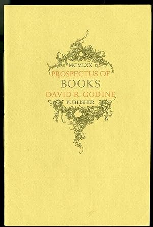 Prospectus of Books, David Godine Publisher. 1970