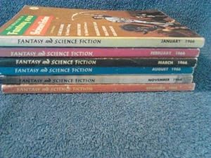 The Magazine of Fantasy and Science Fiction 1966- 6 Issues