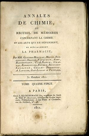 Suite de la Notice Historique et Chronologique de la Matiere Sucrante [in Annales de Chimie Tome ...