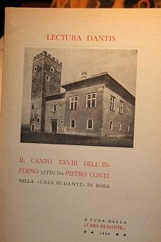 IL CANTO XXVIII DELL'INFERNO LETTO DA PIETRO CONTE NELLA "CASA DI DANTE" IN ROMA,