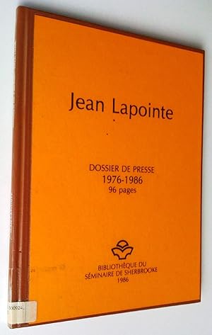 Jean Lapointe. Dossier de presse: 1976-1986, 96 p.