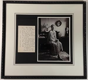 Framed Autographed Letter Signed to poet Louise Bogan