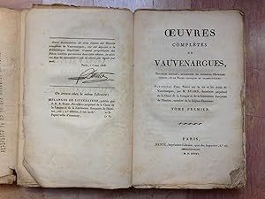 Oeuvres Completes De Vauvenargues (2 tomes)