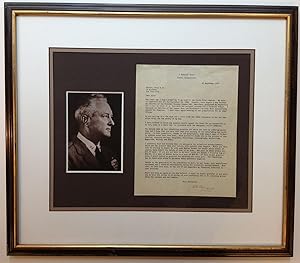 Framed Typed Letter Signed about an expedition to the South Polar region