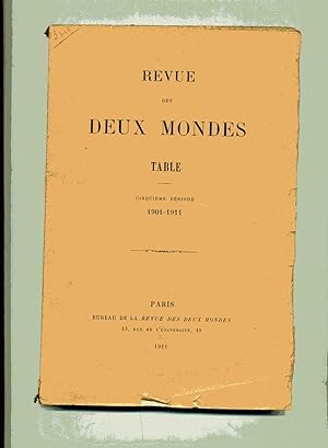 REVUE DES DEUX MONDES. - TABLES. 1901-1931