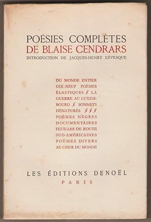 Poésies complètes. Introduction de Jacques-Henry Lévesque.