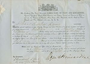 First Welland Regiment Military Captain Commission for Thomas C. Street signed by Elgin Kincardine