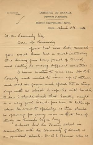 Autographed Letter Signed (ALS) of William Saunders to Ross