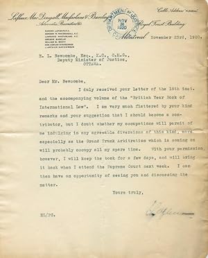 Typed Letter Signed (TSL) of Eugene Lafleur