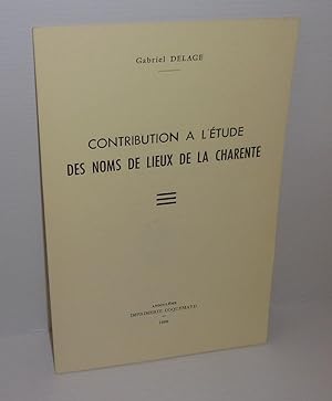 Contribution à l'étude des noms de Lieux de la Charente. Coquemard. Angoulême. 1968.