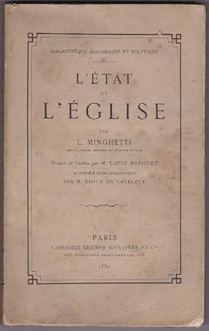 L'état et L'église Traduit Par Louis Borguet Introduction Émile De Laveleye