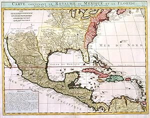 CARTE CONTENANT LE ROYAUME DU MEXIQUE ET LA FLORIDE. Map of the eastern and southeastern States...