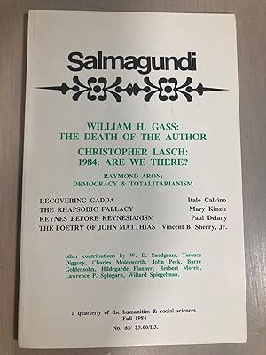 Salmagundi A Quarterly of the Humanities & Social Sciences No. 65 Fall 1984