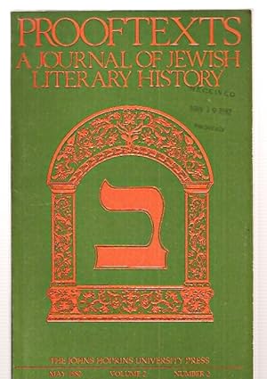 Prooftexts: a Journal of Jewish Literary History May 1982 Volume 2 Number 2