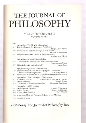 The Journal of Philosophy Volume LXXV, Number 11 November 1978