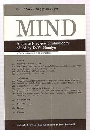 Mind: A Quarterly Review Of Philosophy July 1978