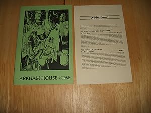 Arkham House catalog for 1982 with Addendum